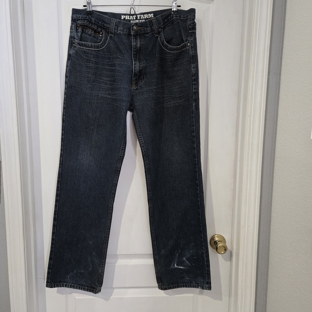 Phat Farm Vintage 90s Hip Hop‎ Mens Jeans.  38x 30 Tag Measures 36x30 Streetwear